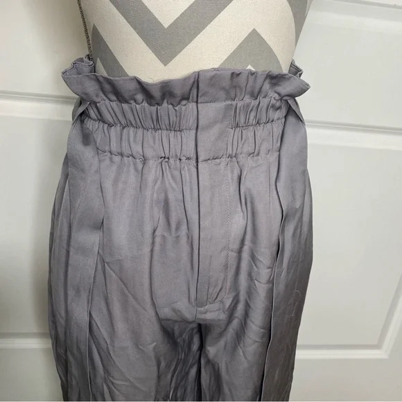 J. Crew Point Sur Size 4 Gray Paper Bag Gray Pant - Picture 3 of 10